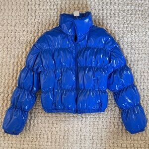 Vintage Blue Puffer Jacket - Size Small